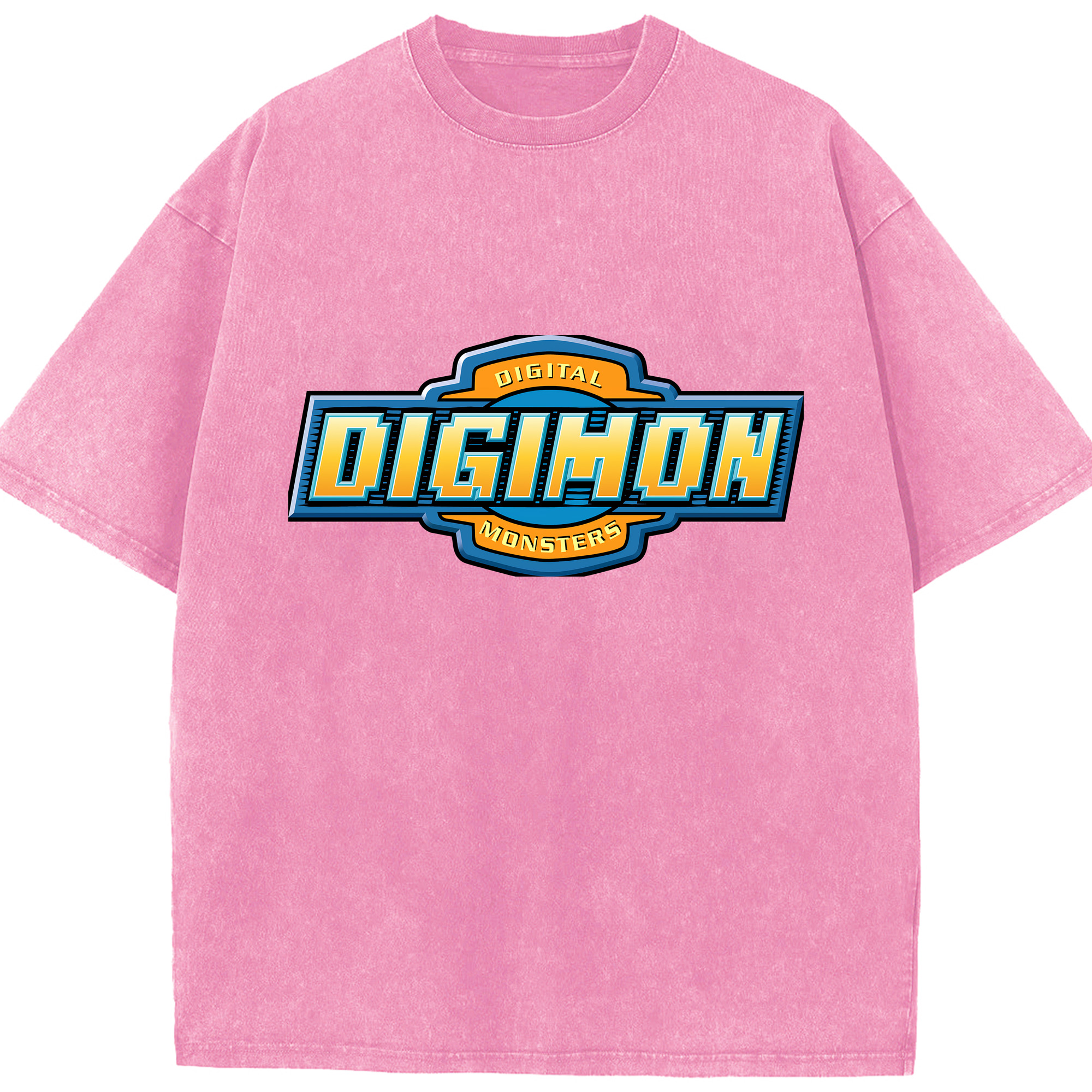 （画像用） Digimon デジタルモンスター/デジモン 綿100% ヴィンテージ風 半袖Tシャツ（フロントプリント）